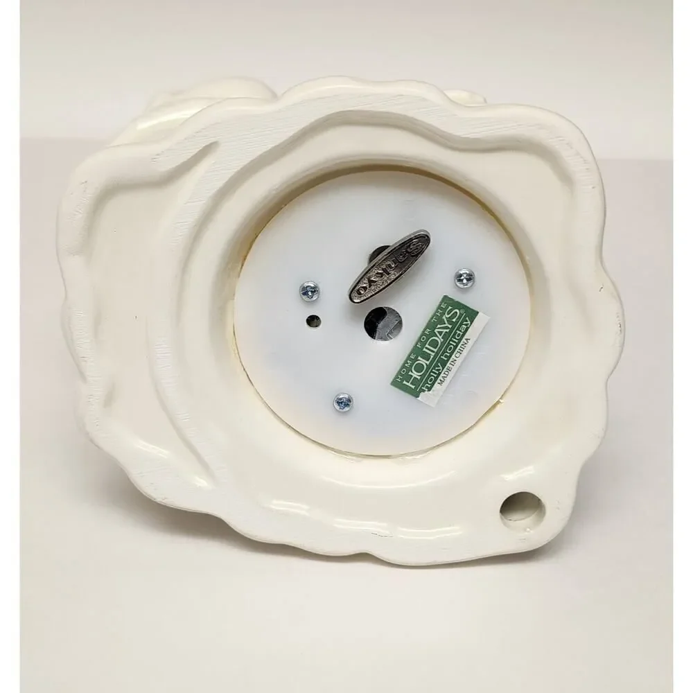 Home For The Holiday Porcelain Egg-Shaped Musical Box Revolving Nativity/Santa